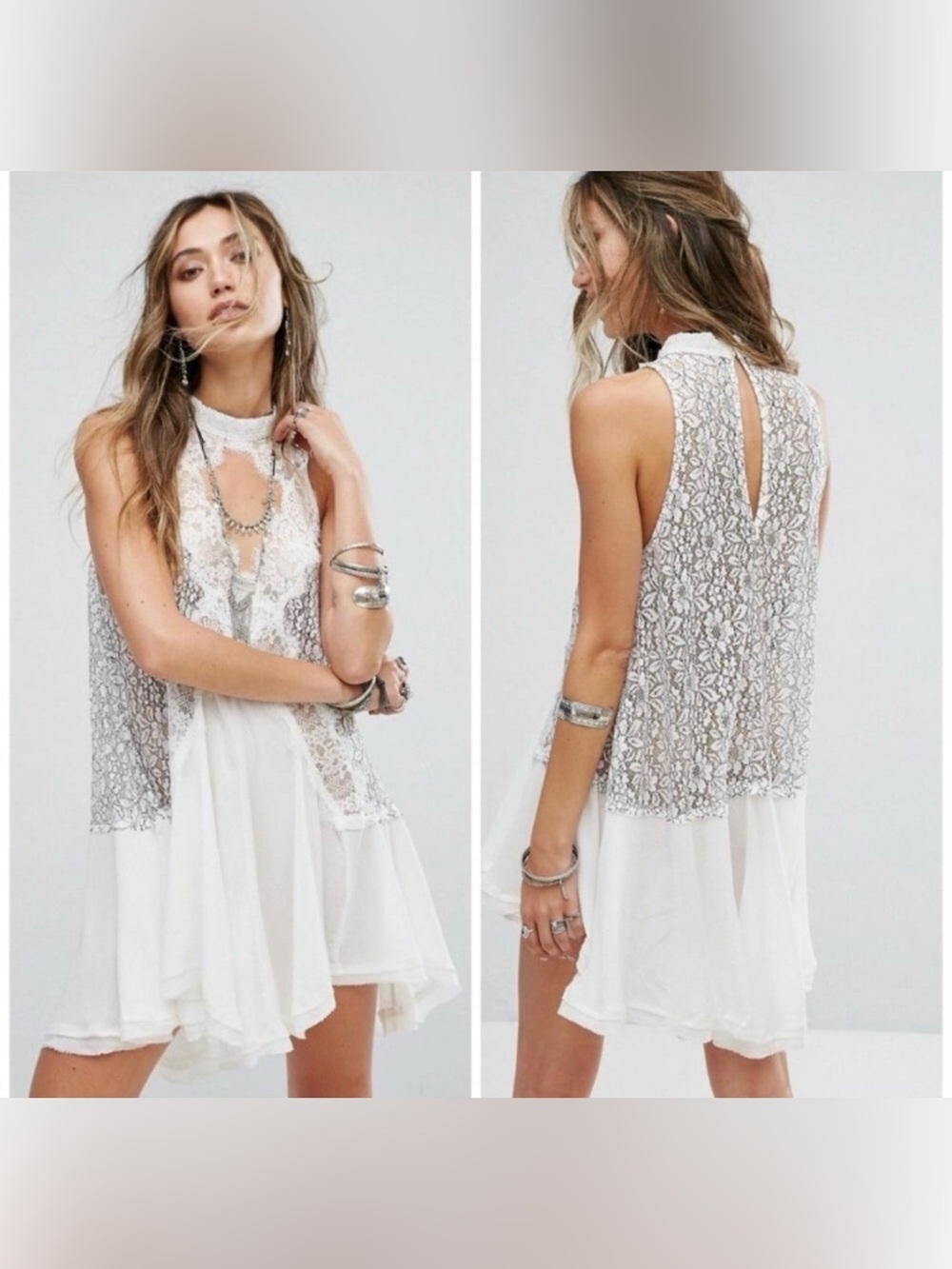 Free People Tell Tale Heart Sleeveless Lace Tunic